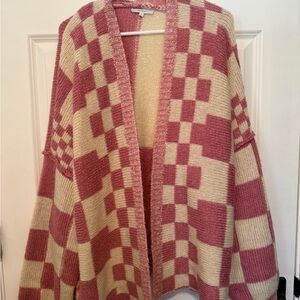 Pink Checkered Sweater oversized